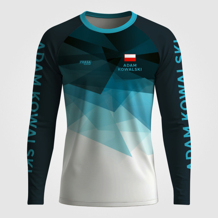 Koszulka sportowa z długim rękawem FORZA SPLASH ICE – oddychająca, SPF 50+, personalizowana