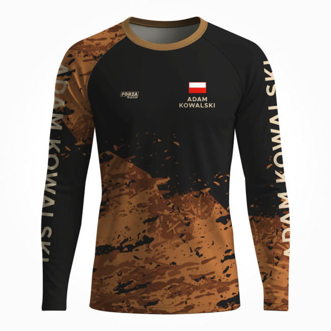 Koszulka sportowa FORZA SPLASH EARTH – outdoor, wędkarska, SPF 50+, personalizowana