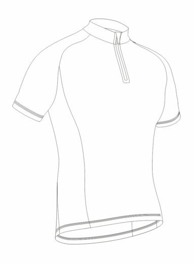 schemat przodu koszulki rowerowej coolmax
