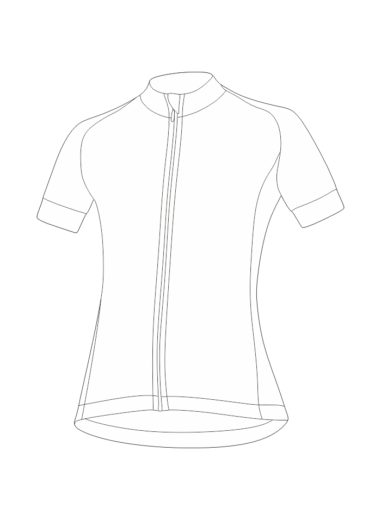 schemat przodu damskiej koszulki rowerowej funkcyjnej