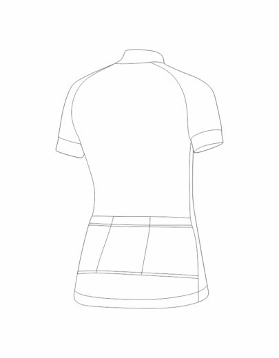 schemat tyłu damskiej koszulki rowerowej funkcyjnej