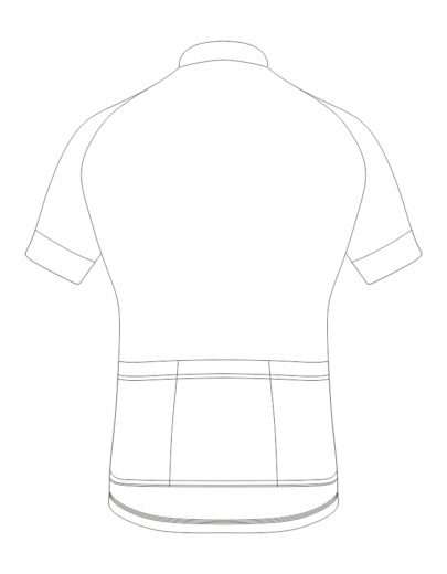 schemat tyłu koszulki rowerowej funkcyjnej