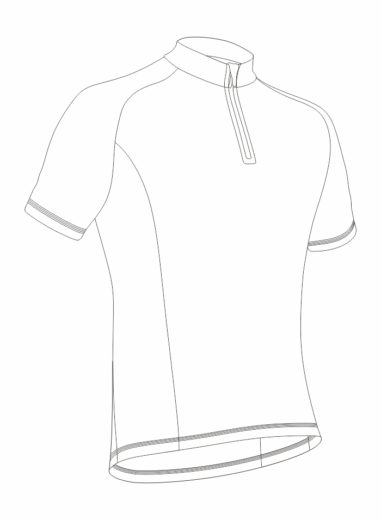 schemat przodu koszulki rowerowej