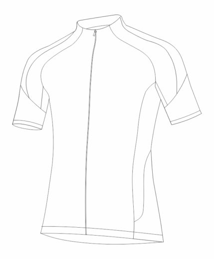 schemat przodu koszulki rowerowej tecnico