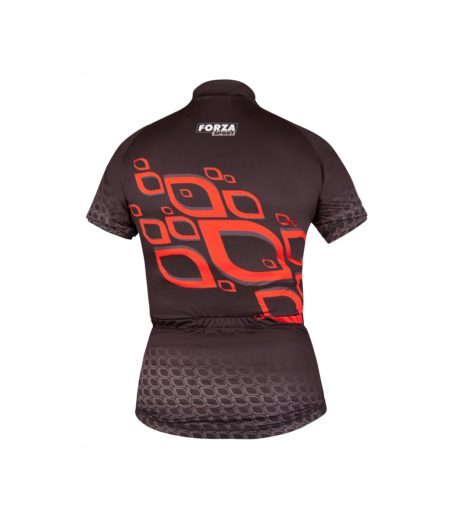 Koszulka rowerowa damska Coolmax czarno-czerwona