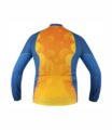Koszulka rowerowa męska coolmax z długim rękawem niebiesko-pomarańczowa